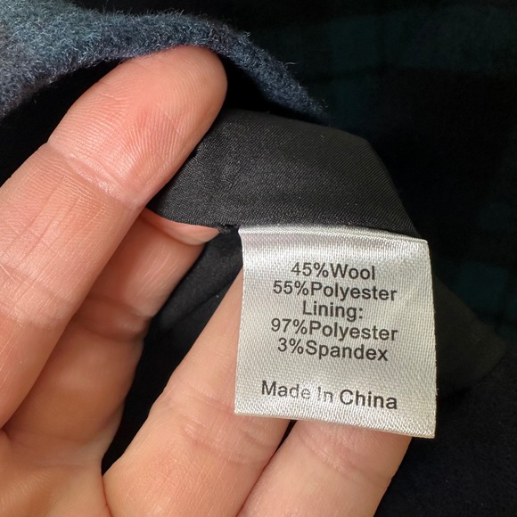 Tuckernuck Blackwatch Plaid Faye Blouse Women Small Navy Blue Wool Cottage NWT - Picture 3 of 6